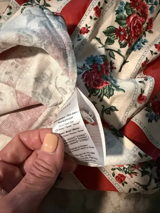 Sezane Floral Striped Square-Neck Top in Red and Cream - Picture 5 of 5